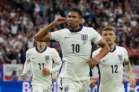 Jude Bellingham celebrates team's opening goal